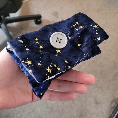 Starry silver pouch I sewed (3 photos)